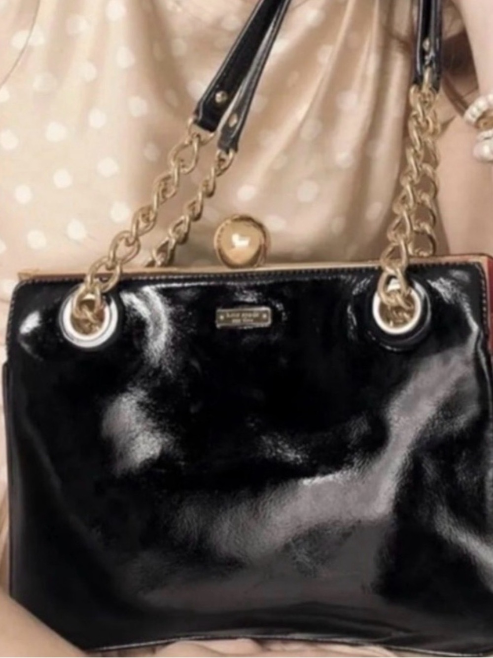 Kate Spade Patent Leather New York Journal Black Women’s Shoulder Bag